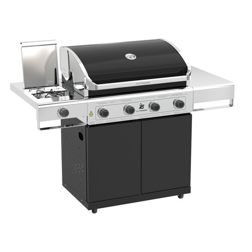 Beefmaster Classic 4 Burner BBQ on Classic Cart with Stainless Steel Side Burner