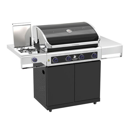 Beefmaster Premium 4 Burner BBQ on Classic Cart with Stainless Steel Side Burner