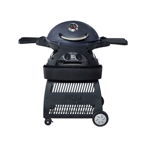 Ziggy Classic Twin Grill LPG BBQ on Cart (Gunmetal Grey)